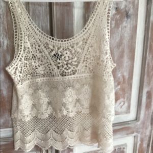 American Eagle lace crochet tank